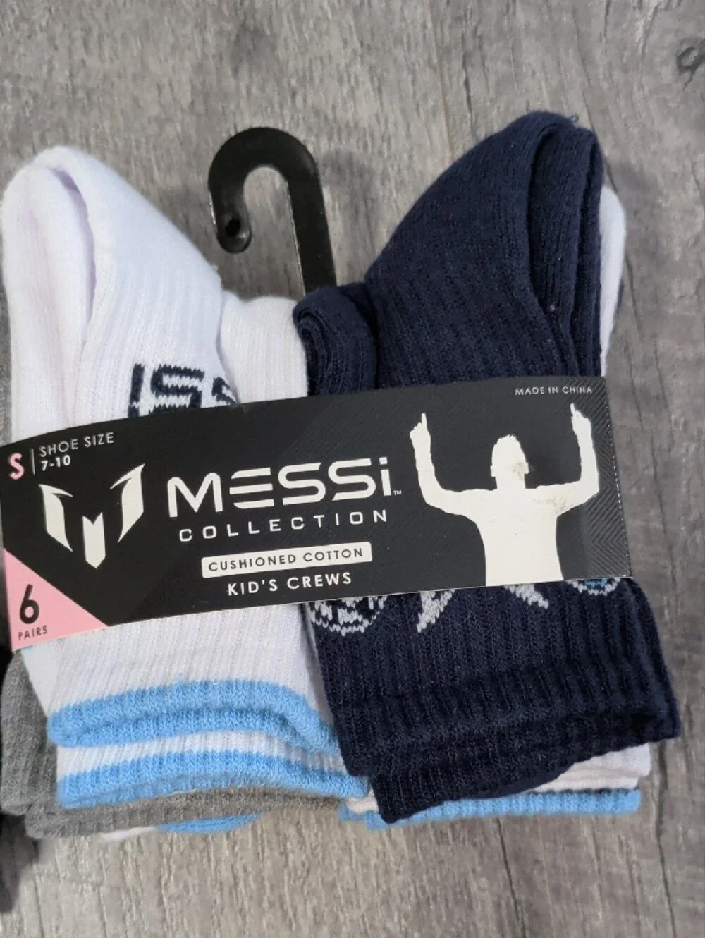 MESSI Collection Kids Socks - Set Of Crew And Ankle 6packs. Kids Shoe Size 7-10.
